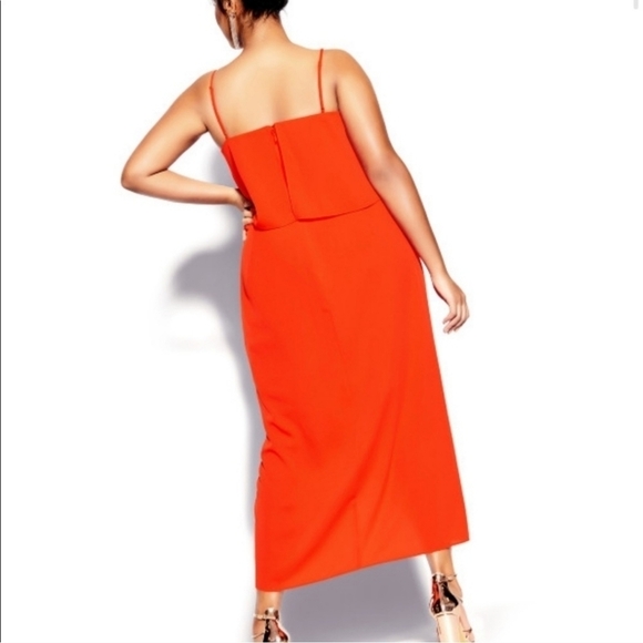 NWT City Chic Sexy Overlay Maxi Dress in Fire Cracker Size S/16 - Picture 2 of 12